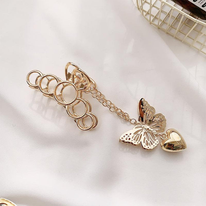 Bulk Jewelry Wholesale alloy butterfly tassel Fairy temperament hair clips JDC-HC-DJ002 Wholesale factory from China YIWU China