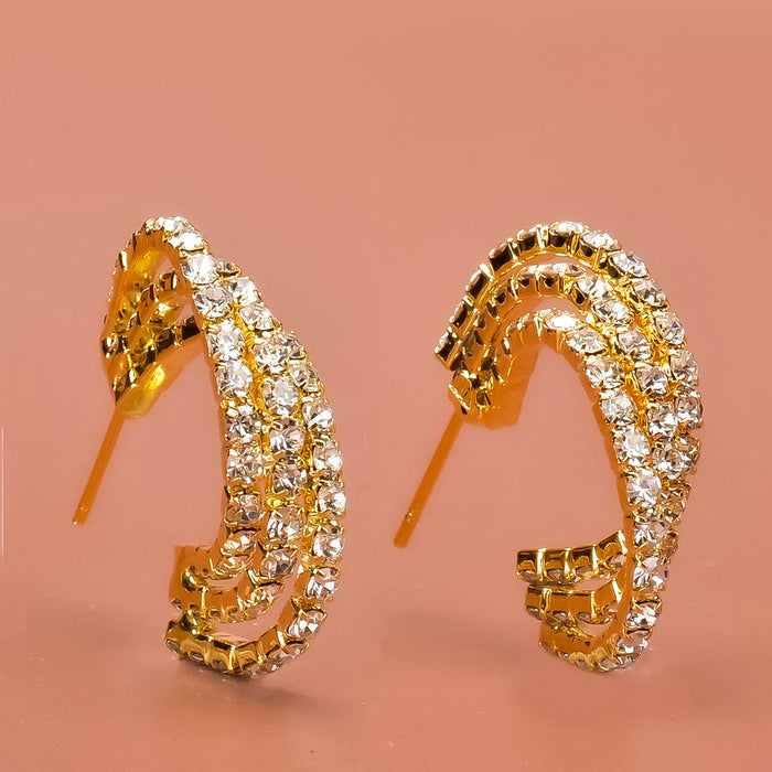Wholesale alloy C-shaped earrings JDC-ES-Bis008 Earrings 碧莎 gold Wholesale Jewelry JoyasDeChina Joyas De China