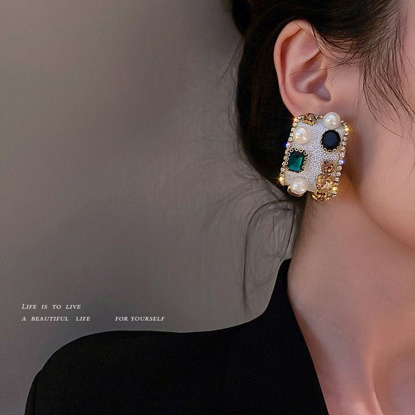 Wholesale alloy C-shaped multicolor Earrings JDC-ES-BY014 Earrings 宝钰 Wholesale Jewelry JoyasDeChina Joyas De China