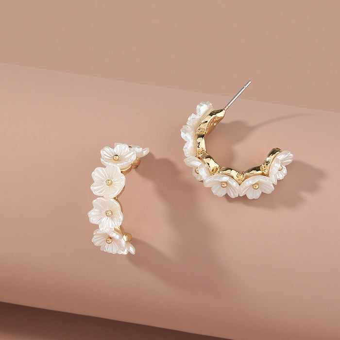 Wholesale Alloy C-shaped Pearl Earrings JDC-ES-NM005 Earrings 诺铭 Alloy Wholesale Jewelry JoyasDeChina Joyas De China