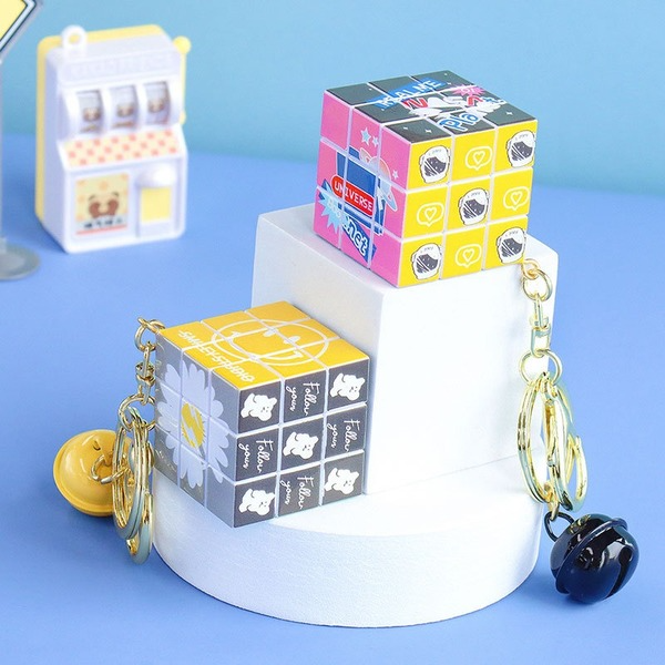Wholesale alloy cartoon magic cube bell keychains JDC-KC-CX003 Keychains JoyasDeChina Wholesale Jewelry JoyasDeChina Joyas De China