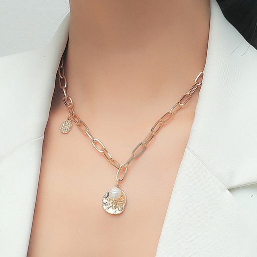 Bulk Jewelry Wholesale alloy chain pendant pearl round brand necklaces JDC-NE-A389 Wholesale factory from China YIWU China