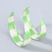 Wholesale alloy checkerboard earrings JDC-ES-JL770 Earrings 氿乐 green Wholesale Jewelry JoyasDeChina Joyas De China