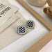 Wholesale alloy checkerboard Square Earrings JDC-ES-MS183 Earrings JoyasDeChina A beige border Wholesale Jewelry JoyasDeChina Joyas De China