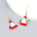Wholesale alloy Christmas hat earrings JDC-ES-JL655 Earrings ?鹄? hat Wholesale Jewelry JoyasDeChina Joyas De China