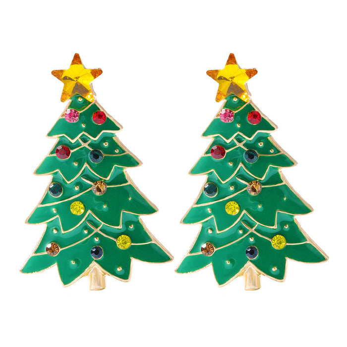 Wholesale alloy christmas tree earrings JDC-ES-JQ227 Earrings 佳琪 color Wholesale Jewelry JoyasDeChina Joyas De China
