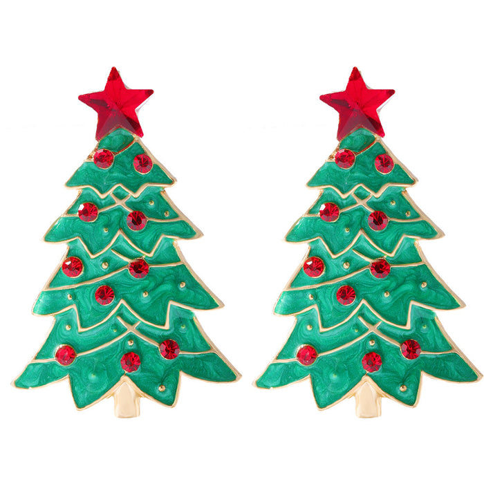 Wholesale alloy christmas tree earrings JDC-ES-JQ227 Earrings 佳琪 red Wholesale Jewelry JoyasDeChina Joyas De China