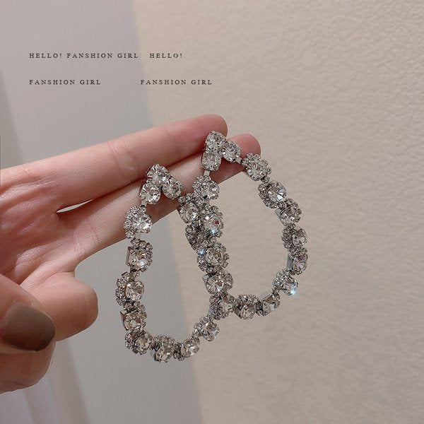 Wholesale alloy circle Diamond Earrings JDC-ES-BY-005 Earrings 宝钰 Wholesale Jewelry JoyasDeChina Joyas De China