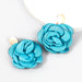 Wholesale alloy cloth flower earrings JDC-ES-JL790 Earrings 氿乐 blue Wholesale Jewelry JoyasDeChina Joyas De China