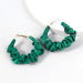 Wholesale alloy cloth geometric earrings JDC-ES-JL794 Earrings 氿乐 green Wholesale Jewelry JoyasDeChina Joyas De China