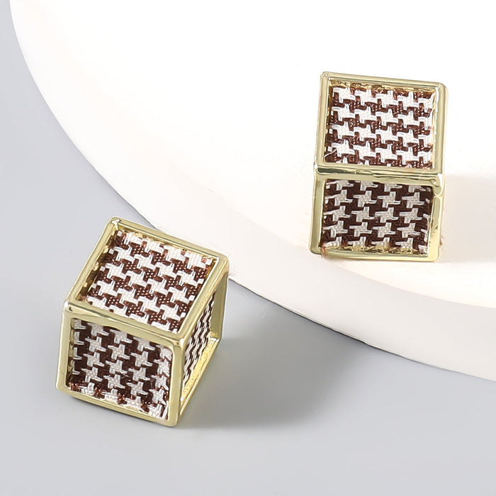 Wholesale alloy cloth geometric square earrings JDC-ES-JL776 Earrings 氿乐 A Wholesale Jewelry JoyasDeChina Joyas De China