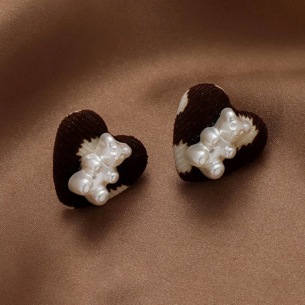 Wholesale alloy cloth love Bear Earrings ?JDC-ES-YWJQ033 Earrings 精巧 Wholesale Jewelry JoyasDeChina Joyas De China