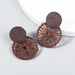 Wholesale alloy cloth round earrings JDC-ES-JL763 Earrings 氿乐 brown Wholesale Jewelry JoyasDeChina Joyas De China