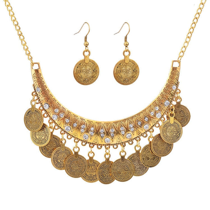 Wholesale Alloy Coin Necklace Earring Set JDC-NE-Chuangj010 Necklaces 创爵 gold Wholesale Jewelry JoyasDeChina Joyas De China