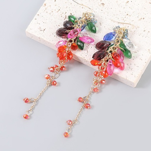 Wholesale Alloy Color Acrylic Flower Tassel Earrings JDC-ES-JL628colored rhinestones Earrings JoyasDeChina Wholesale Jewelry JoyasDeChina Joyas De China