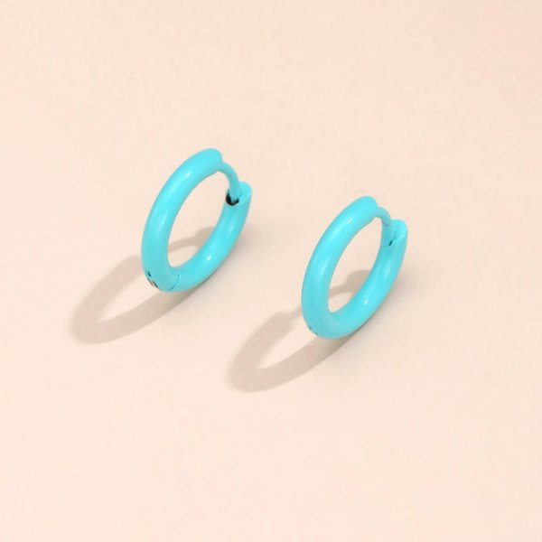 Wholesale alloy color circle earrings JDC-ES-MiMeng016 Earrings 米萌 Wholesale Jewelry JoyasDeChina Joyas De China