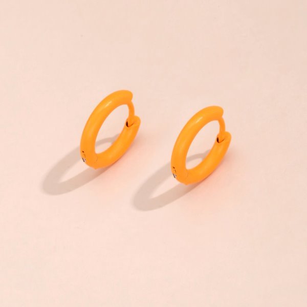 Wholesale alloy color circle earrings JDC-ES-MiMeng016 Earrings 米萌 orange Wholesale Jewelry JoyasDeChina Joyas De China