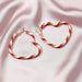Wholesale alloy color contrast Love Earrings JDC-AS-A30 Earrings JoyasDeChina 01 red and white 0878 Wholesale Jewelry JoyasDeChina Joyas De China
