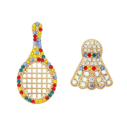 Wholesale alloy color diamond badminton racket Earrings JDC-ES-MY125 Earrings JoyasDeChina Wholesale Jewelry JoyasDeChina Joyas De China