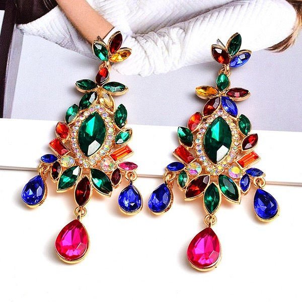 Bulk Jewelry Wholesale alloy color diamond earrings JDC-ES-SK005 Wholesale factory from China YIWU China
