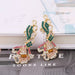 Wholesale alloy color Diamond Flower Earrings JDC-ES-MY236 Earrings 曼茵 Wholesale Jewelry JoyasDeChina Joyas De China