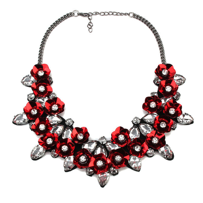 Wholesale alloy color diamond necklace JDC-NE-JQ186 NECKLACE 佳琪 red Wholesale Jewelry JoyasDeChina Joyas De China