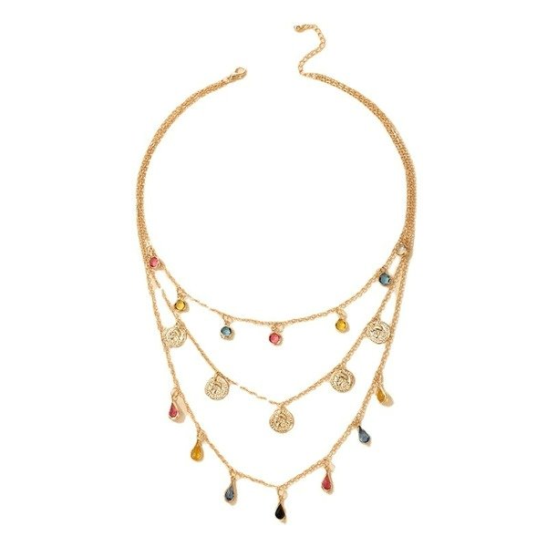 Wholesale alloy color diamond three-layer necklace JDC-NE-C184 NECKLACE 咏歌 Wholesale Jewelry JoyasDeChina Joyas De China