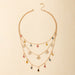 Wholesale alloy color diamond three-layer necklace JDC-NE-C184 NECKLACE 咏歌 9950 Wholesale Jewelry JoyasDeChina Joyas De China