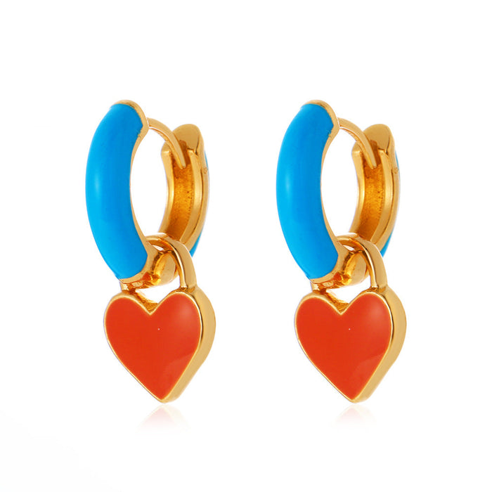 Wholesale alloy color geometric earrings JDC-ES-D545 Earrings JoyasDeChina 01kc Golden Blue Orange Wholesale Jewelry JoyasDeChina Joyas De China