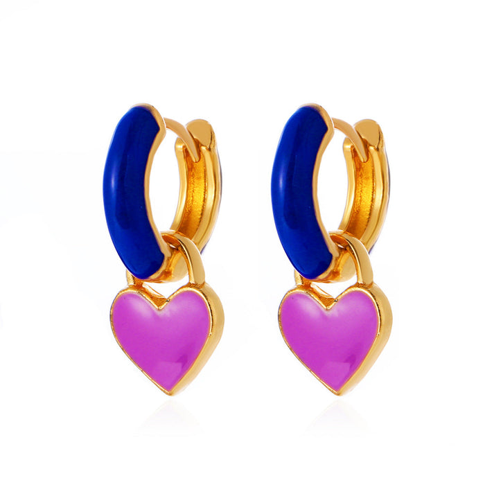 Wholesale alloy color geometric earrings JDC-ES-D545 Earrings JoyasDeChina 02kc Gold Sapphire Blue Purple Wholesale Jewelry JoyasDeChina Joyas De China