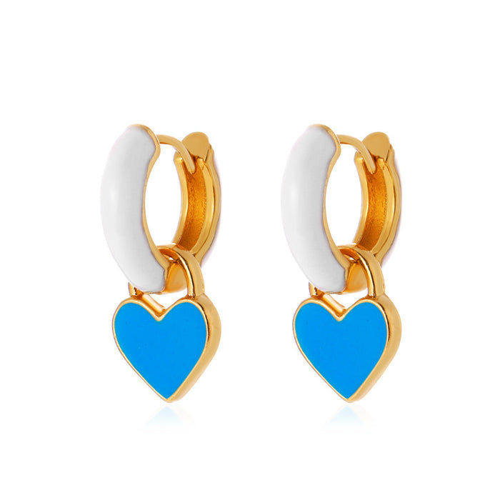 Wholesale alloy color geometric earrings JDC-ES-D545 Earrings JoyasDeChina 03KC golden white blue Wholesale Jewelry JoyasDeChina Joyas De China