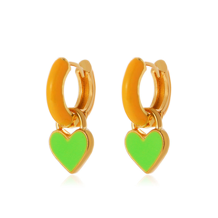 Wholesale alloy color geometric earrings JDC-ES-D545 Earrings JoyasDeChina 04KC Golden Orange Green Wholesale Jewelry JoyasDeChina Joyas De China