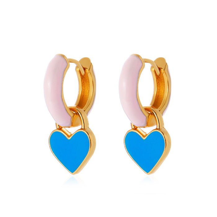 Wholesale alloy color geometric earrings JDC-ES-D545 Earrings JoyasDeChina 06KC Gold Powder Blue Wholesale Jewelry JoyasDeChina Joyas De China