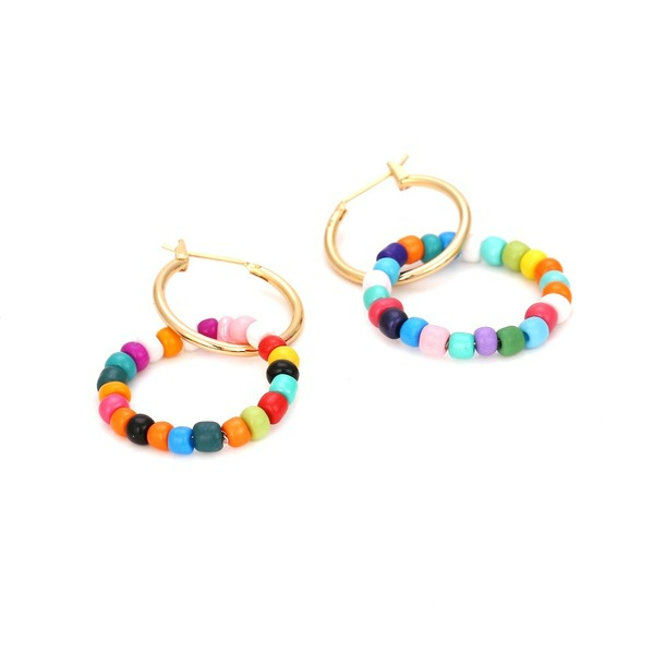 Wholesale alloy color matching rice Bead Earrings JDC-ES-MY154 Earrings JoyasDeChina Wholesale Jewelry JoyasDeChina Joyas De China