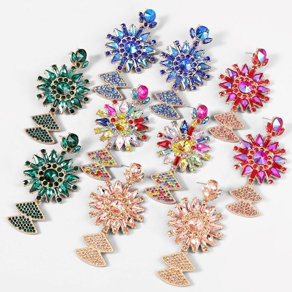 Wholesale alloy color rhinestone earrings JDC-ES-JL685colored rhinestones Earrings ?鹄? Wholesale Jewelry JoyasDeChina Joyas De China