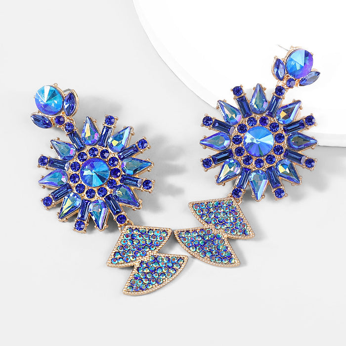 Wholesale alloy color rhinestone earrings JDC-ES-JL685colored rhinestones Earrings ?鹄? blue Wholesale Jewelry JoyasDeChina Joyas De China