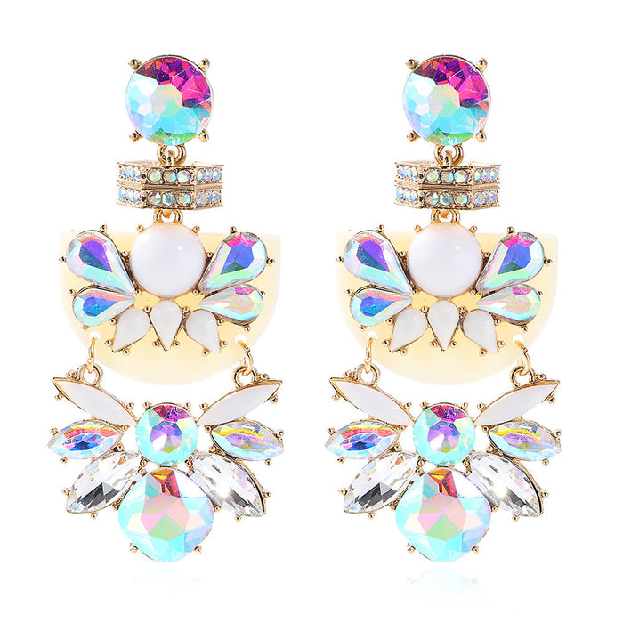Wholesale alloy color rhinestone earrings JDC-ES-JQ200 Earrings 佳琪 ab color Wholesale Jewelry JoyasDeChina Joyas De China