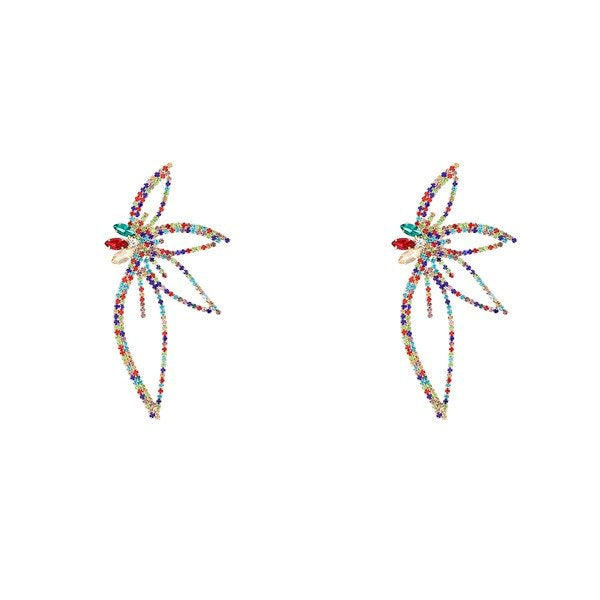 Wholesale Alloy Color Rhinestone Flower Earrings JDC-ES-JL678colored rhinestones Earrings ?鹄? Wholesale Jewelry JoyasDeChina Joyas De China