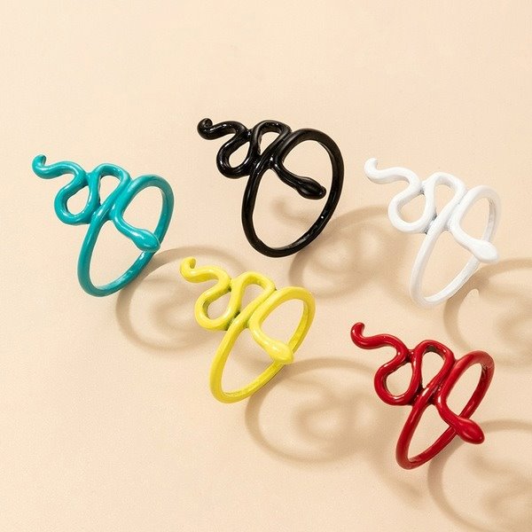 Wholesale alloy color snake ring five-piece set JDC-RS-C337 Rings 咏歌 Wholesale Jewelry JoyasDeChina Joyas De China