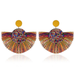Wholesale alloy colored Rhinestone fan tassel earrings JDC-ES-MH049 Earrings JoyasDeChina Wholesale Jewelry JoyasDeChina Joyas De China