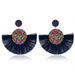 Wholesale alloy colored Rhinestone fan tassel earrings JDC-ES-MH049 Earrings JoyasDeChina 5906 Wholesale Jewelry JoyasDeChina Joyas De China