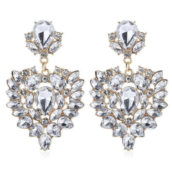 Wholesale alloy colorful hollow gemstone earrings JDC-ES-JQ203 Earrings 佳琪 white Wholesale Jewelry JoyasDeChina Joyas De China