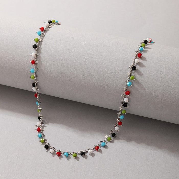 Wholesale alloy colorful rice bead tassel necklace JDC-NE-C224 NECKLACE 咏歌 15667silver Wholesale Jewelry JoyasDeChina Joyas De China