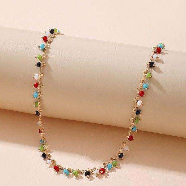Wholesale alloy colorful rice bead tassel necklace JDC-NE-C224 NECKLACE 咏歌 Wholesale Jewelry JoyasDeChina Joyas De China