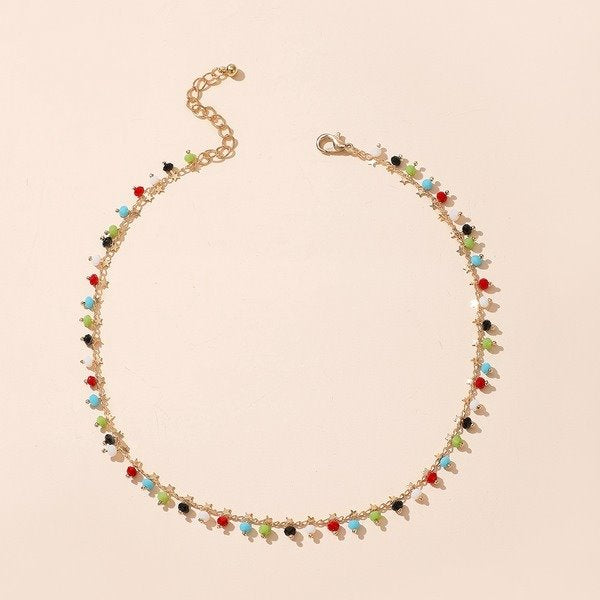 Wholesale alloy colorful rice bead tassel necklace JDC-NE-C224 NECKLACE 咏歌 Wholesale Jewelry JoyasDeChina Joyas De China