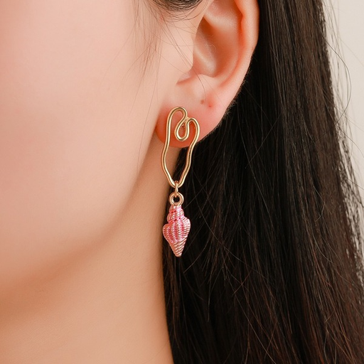 Bulk Jewelry Wholesale alloy conch irregular earrings JDC-ES-MH058 Wholesale factory from China YIWU China