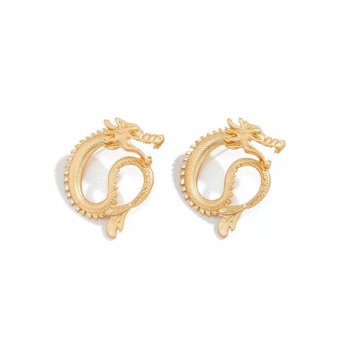 Wholesale alloy copper ear hook dragon shaped earrings JDC-ES-DN029 Earrings 道妮 gold2477 Wholesale Jewelry JoyasDeChina Joyas De China
