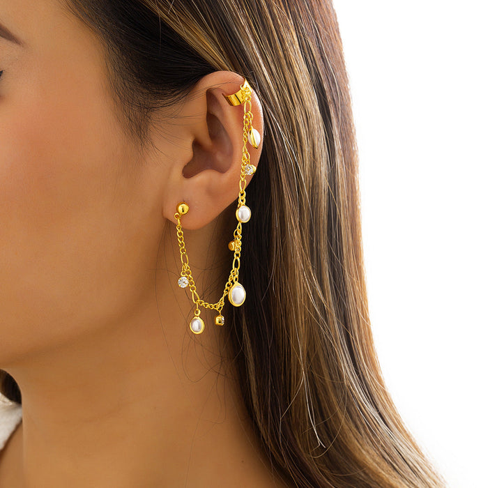 Wholesale alloy copper ear hook ear clip JDC-ES-DN032 Earrings 道妮 gold2509 Wholesale Jewelry JoyasDeChina Joyas De China