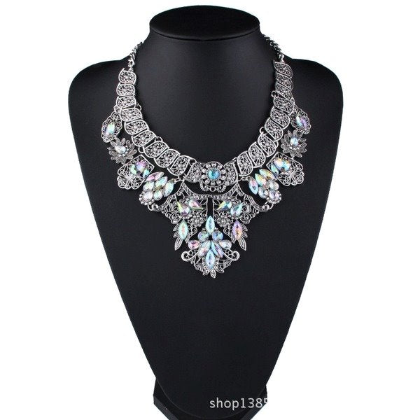 Wholesale Alloy court color diamond necklace JDC-NE-JQ151 NECKLACE 佳琪 Wholesale Jewelry JoyasDeChina Joyas De China