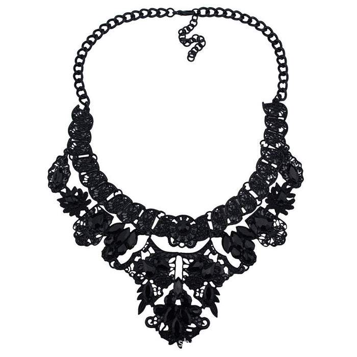 Wholesale Alloy court color diamond necklace JDC-NE-JQ151 NECKLACE 佳琪 black Wholesale Jewelry JoyasDeChina Joyas De China